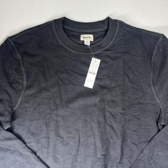 J Crew Sweater Sweatshirt Tee Mens Medium Black Single Dye Crewneck Pullover - Picture 3 of 8